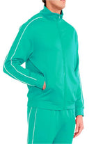 Mens Teal Green Side Pipe Track Jacket - VacationGrabs