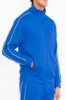 Mens Orange Side Pipe Track Jacket - VacationGrabs