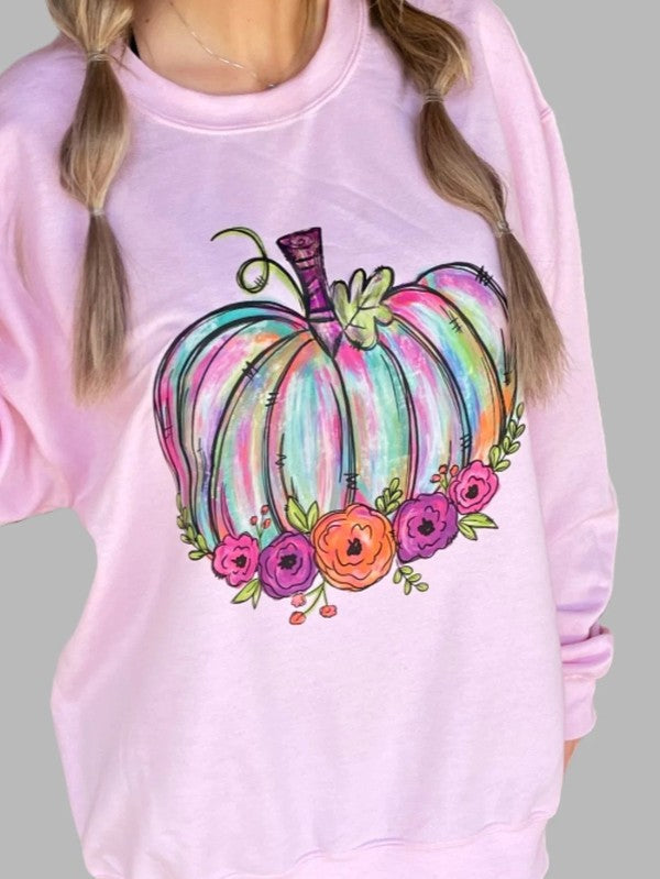 Women's Sweatshirts & HoodiesBright Pumpkin Crewneck Plus Size Sweatshirt - VacationGrabs