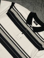 Old School Striped Pique Polo Shirt - VacationGrabs