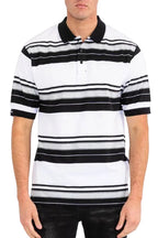 Old School Striped Pique Polo Shirt - VacationGrabs