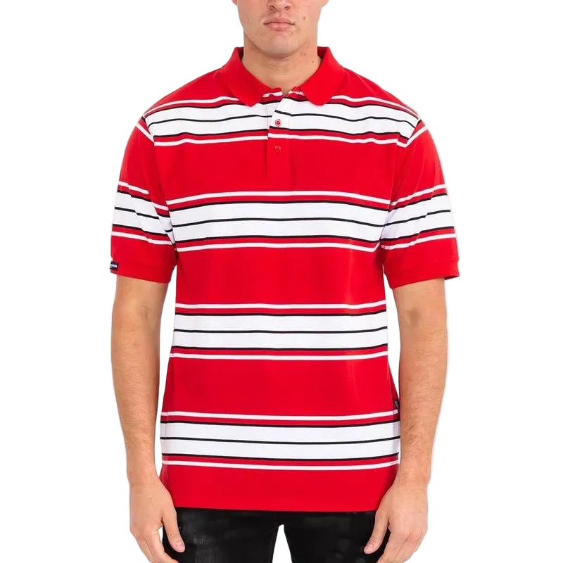 Old School Striped Pique Polo Shirt - VacationGrabs