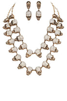 Women's Jewelry - NecklacesCrystal Skull Layer Statement Necklace Set - VacationGrabs