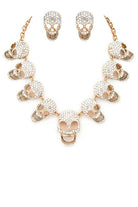 Women's Jewelry - NecklacesCrystal Iconic Skull Necklace Set - VacationGrabs