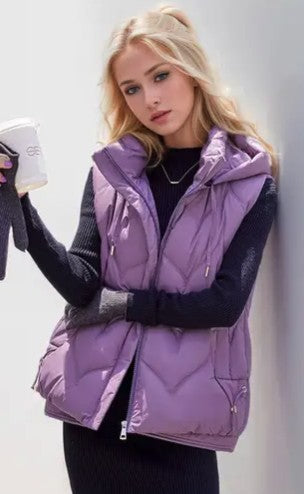Puffer Vest With Hoodie 