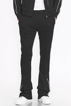 Mens Red Side Pipe Stacked Flare Pants - VacationGrabs