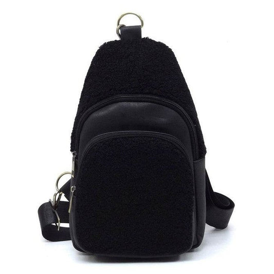 Terry Fur Sling Bag Backpack - VacationGrabs