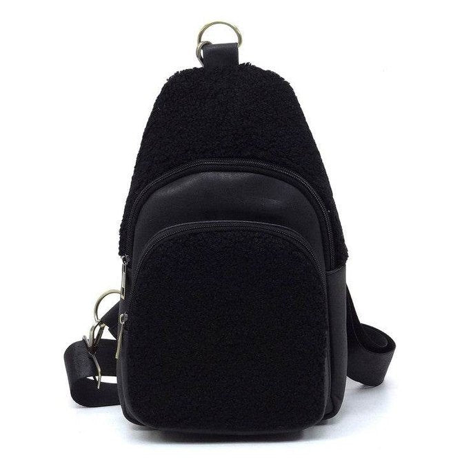 Terry Fur Sling Bag Backpack - VacationGrabs