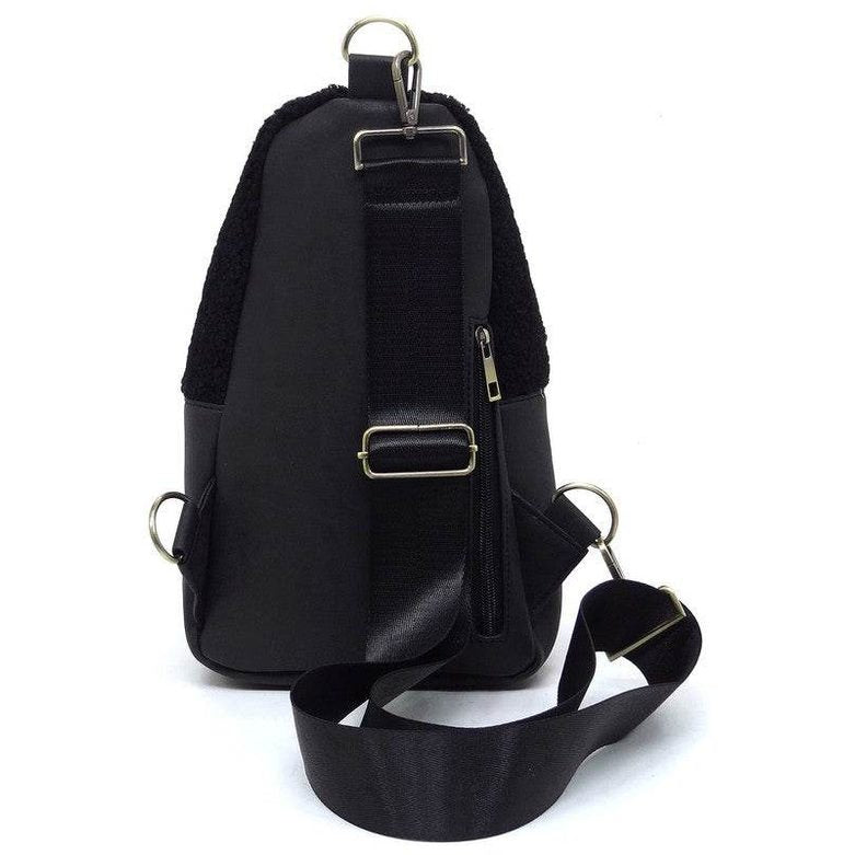 Terry Fur Sling Bag Backpack - VacationGrabs
