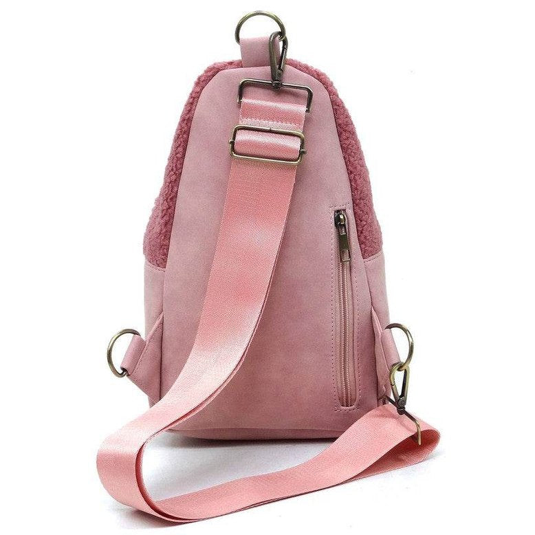 Terry Fur Sling Bag Backpack - VacationGrabs