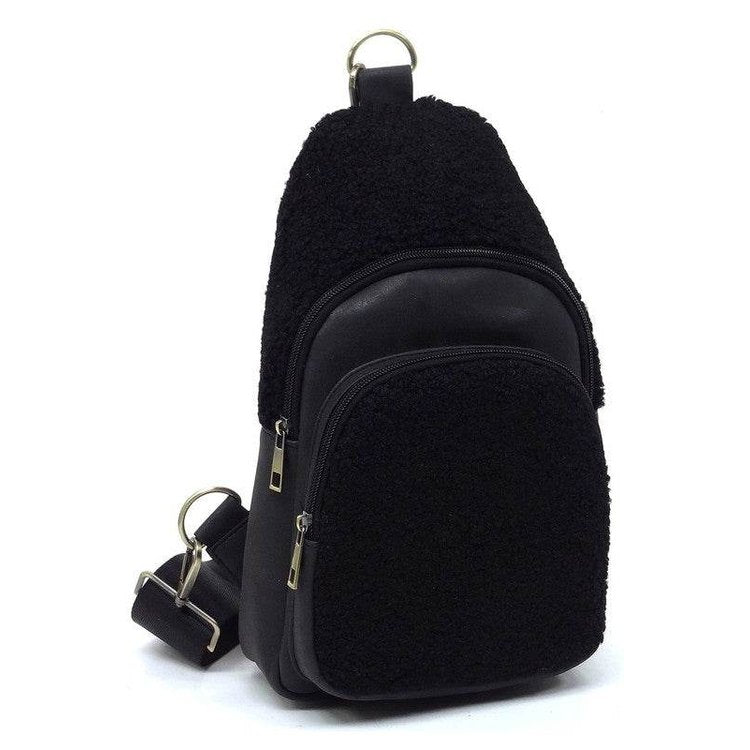 Terry Fur Sling Bag Backpack - VacationGrabs