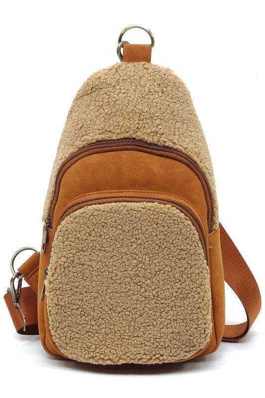 Terry Fur Sling Bag Backpack - VacationGrabs