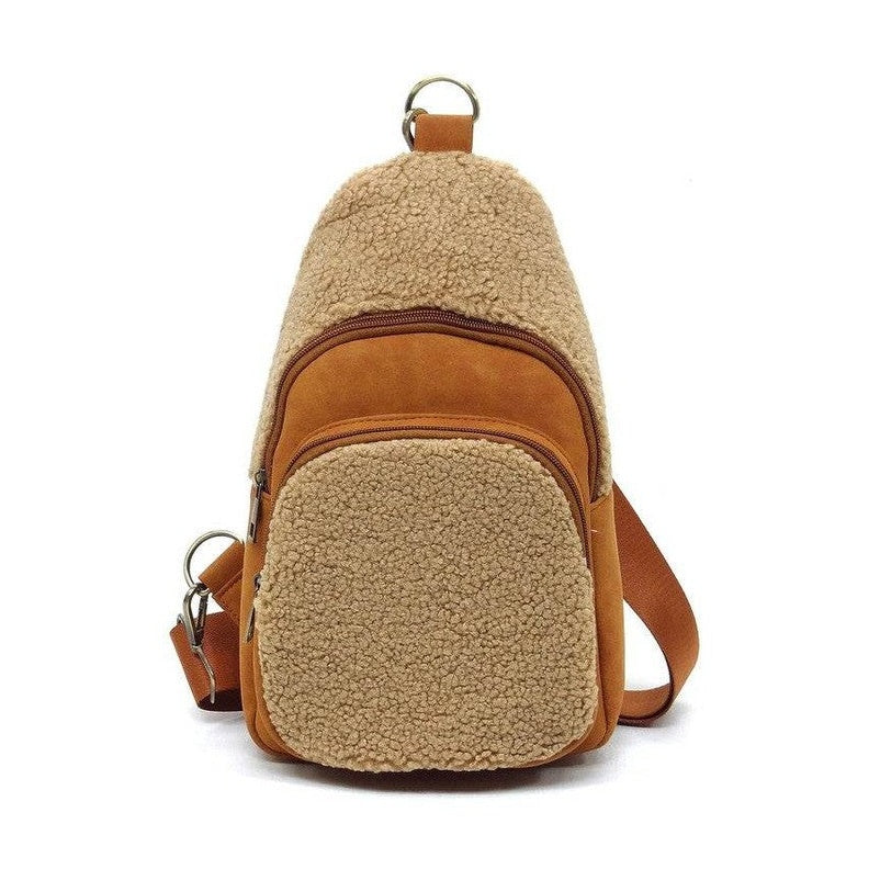 Terry Fur Sling Bag Backpack - VacationGrabs