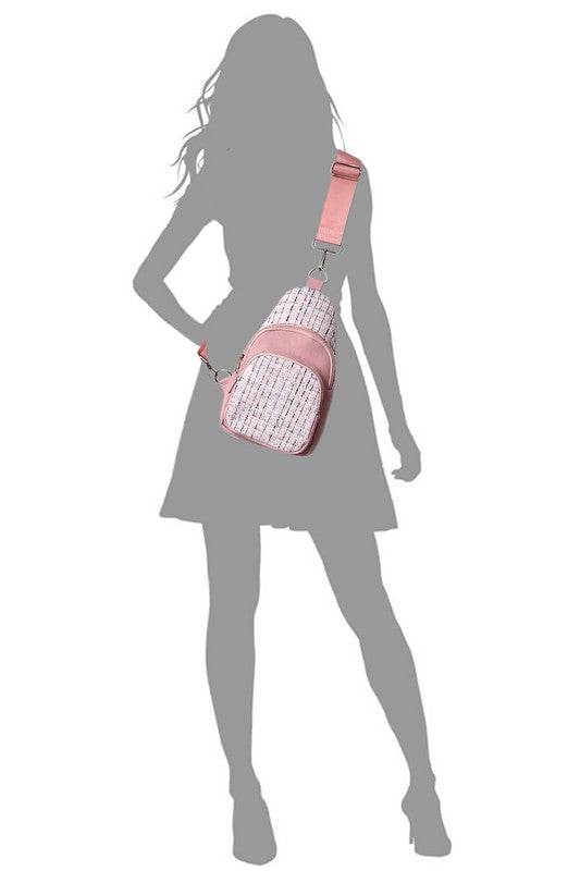 Colorful Tweed Sling Bag Backpacks - VacationGrabs