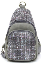 Colorful Tweed Sling Bag Backpacks - VacationGrabs