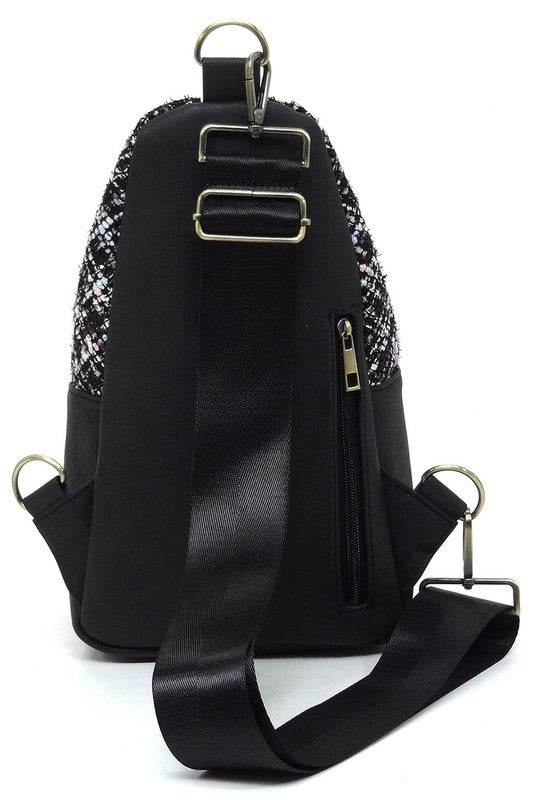 Colorful Tweed Sling Bag Backpacks - VacationGrabs