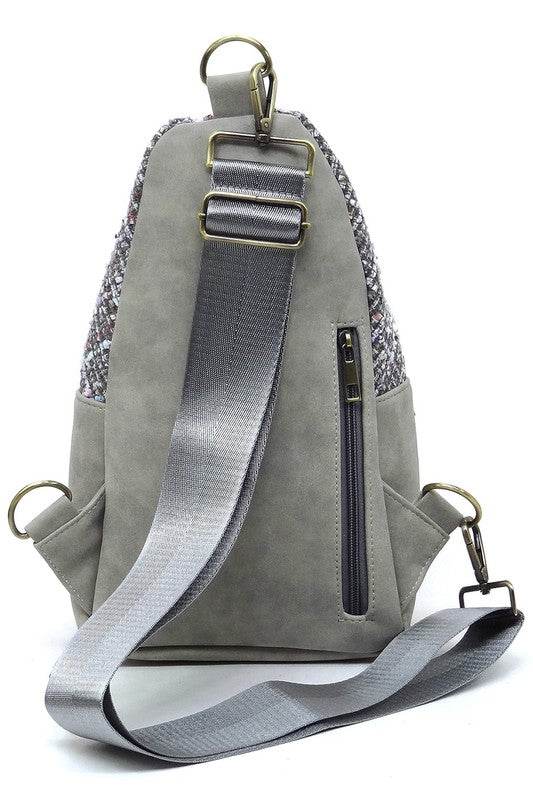 Colorful Tweed Sling Bag Backpacks - VacationGrabs