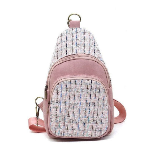 Colorful Tweed Sling Bag Backpacks - VacationGrabs