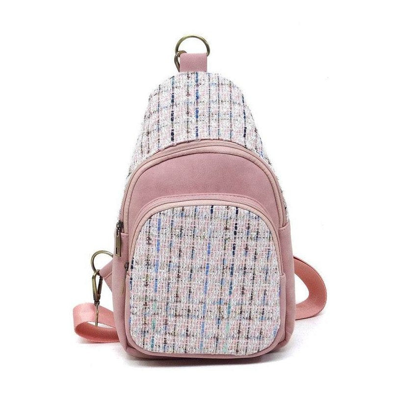 Colorful Tweed Sling Bag Backpacks - VacationGrabs
