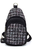 Colorful Tweed Sling Bag Backpacks - VacationGrabs