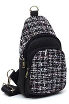 Colorful Tweed Sling Bag Backpacks - VacationGrabs