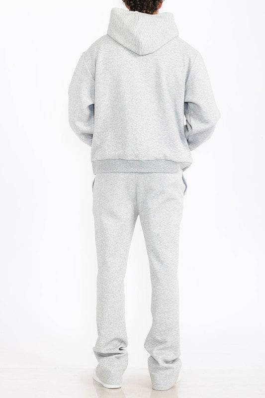 Mens Solid Fleece Flare Stacked SET - VacationGrabs