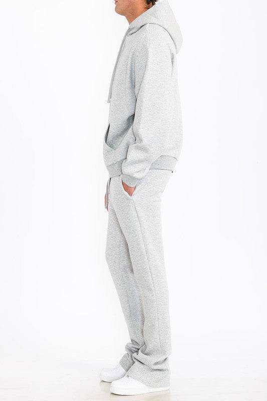 Mens Solid Fleece Flare Stacked SET - VacationGrabs