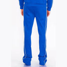 Mens Royal Blue Side Pipe Stacked Flare Pants - VacationGrabs