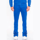 Mens Royal Blue Side Pipe Stacked Flare Pants - VacationGrabs