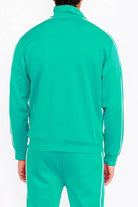 Mens Teal Green Side Pipe Track Jacket - VacationGrabs