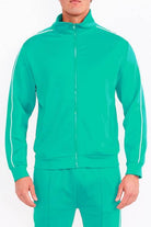 Mens Teal Green Side Pipe Track Jacket - VacationGrabs
