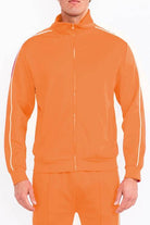 Mens Orange Side Pipe Track Jacket - VacationGrabs