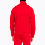 Mens Red w/White Side Pipe Track Jacket - VacationGrabs