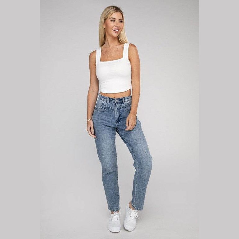 Cotton Square Neck Cropped Cami Top - VacationGrabs