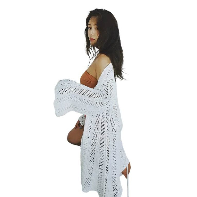 Open Knit Cover Up Robe - VacationGrabs