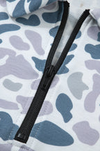 Abstract Camo Polo Collar T-Shirt & Shorts Set