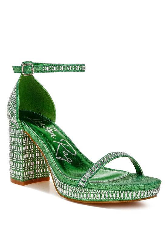 Ronan Rhinestones Embellished Block Sandals - VacationGrabs