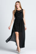 HIGH LOW OVERLAY LACE DRESS