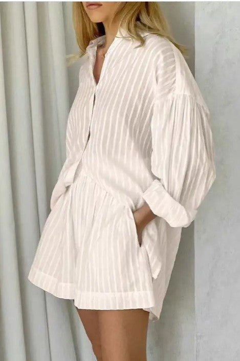 Women's Vacation 2-piece matching long sleeve and shorts set