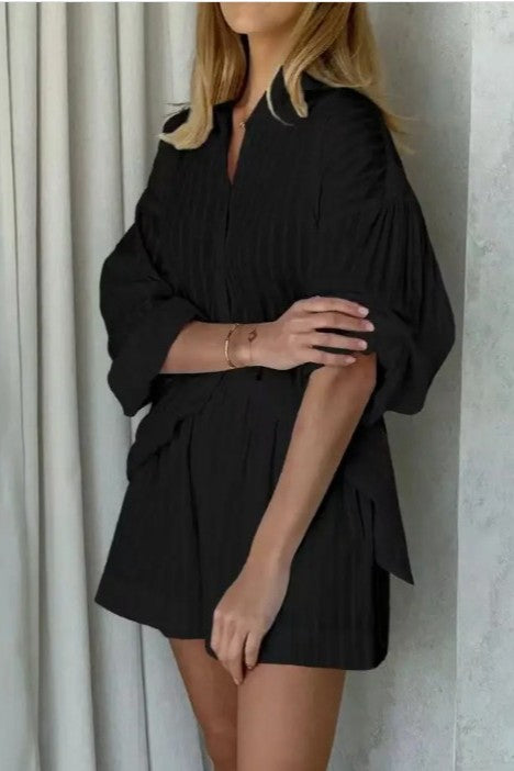 Women's Vacation 2-piece matching long sleeve and shorts set
