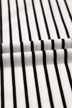 Stripe Collared V-Neck Tee & Shorts Set