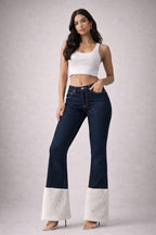 Western Sherpa Boot Cut Jean Dark Wash