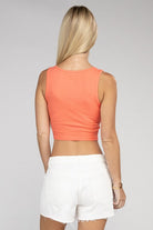 Women's Shirts - Cropped TopsCotton Square Neck Cropped Cami Top - VacationGrabs