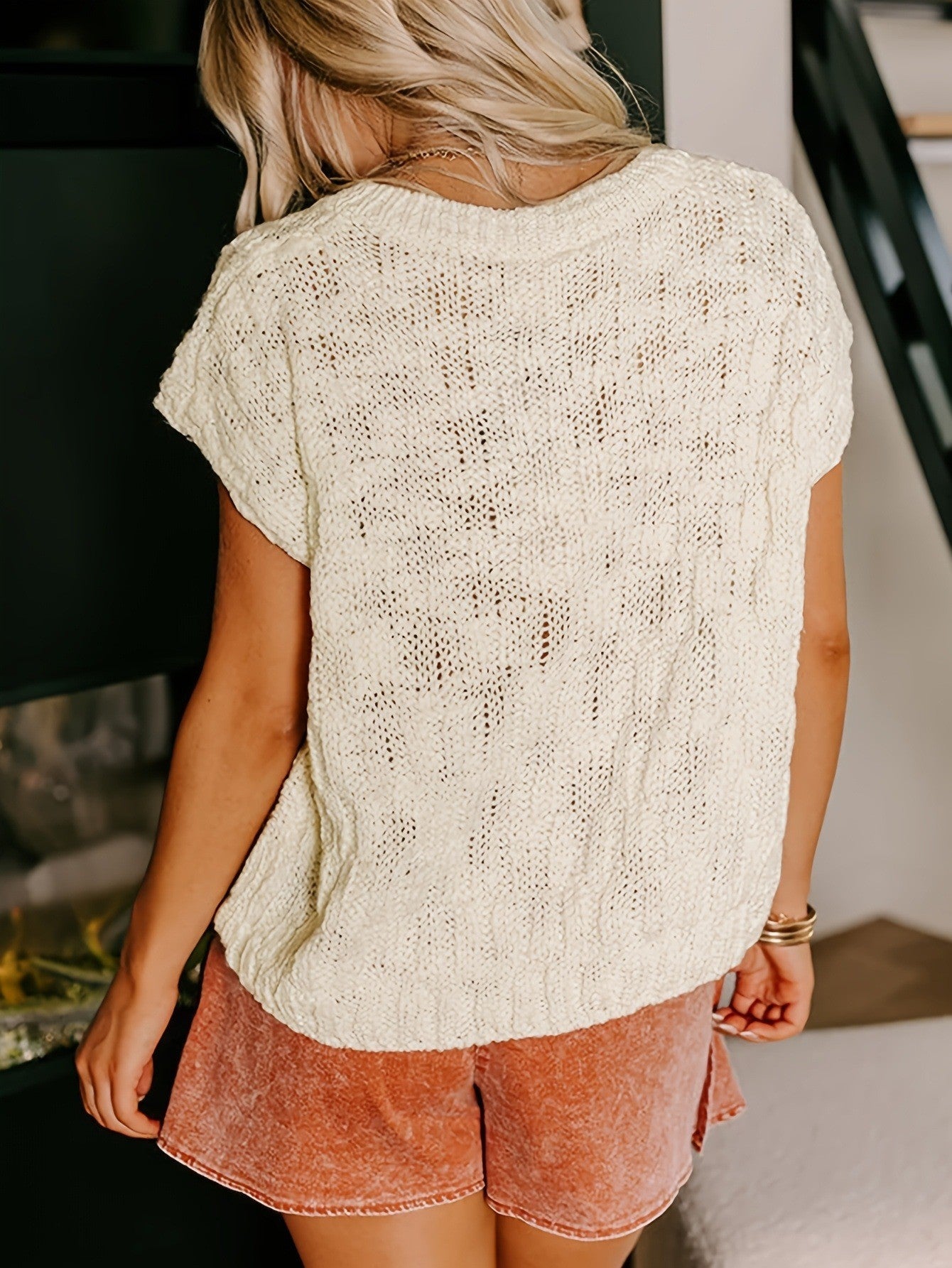 Women's Vacation Textured Sweater Top