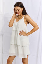 Women's Dresses Culture Code By The River Full Size Cascade Ruffle Style Cami Dress in Soft White