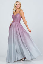 back lace up glitter ombre gown for prom, quinceanera, special occasion