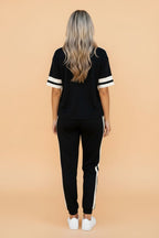 Varsity Stripe Loose Tee & Jogger Pant Set