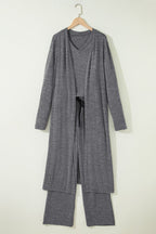 Duster Cardigan T-Shirt & Pants Lounge Set