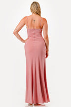 Glitter ITY tara side pleat overlap gown with side opening