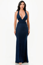 Glittered criss-cross back dress with ruched details